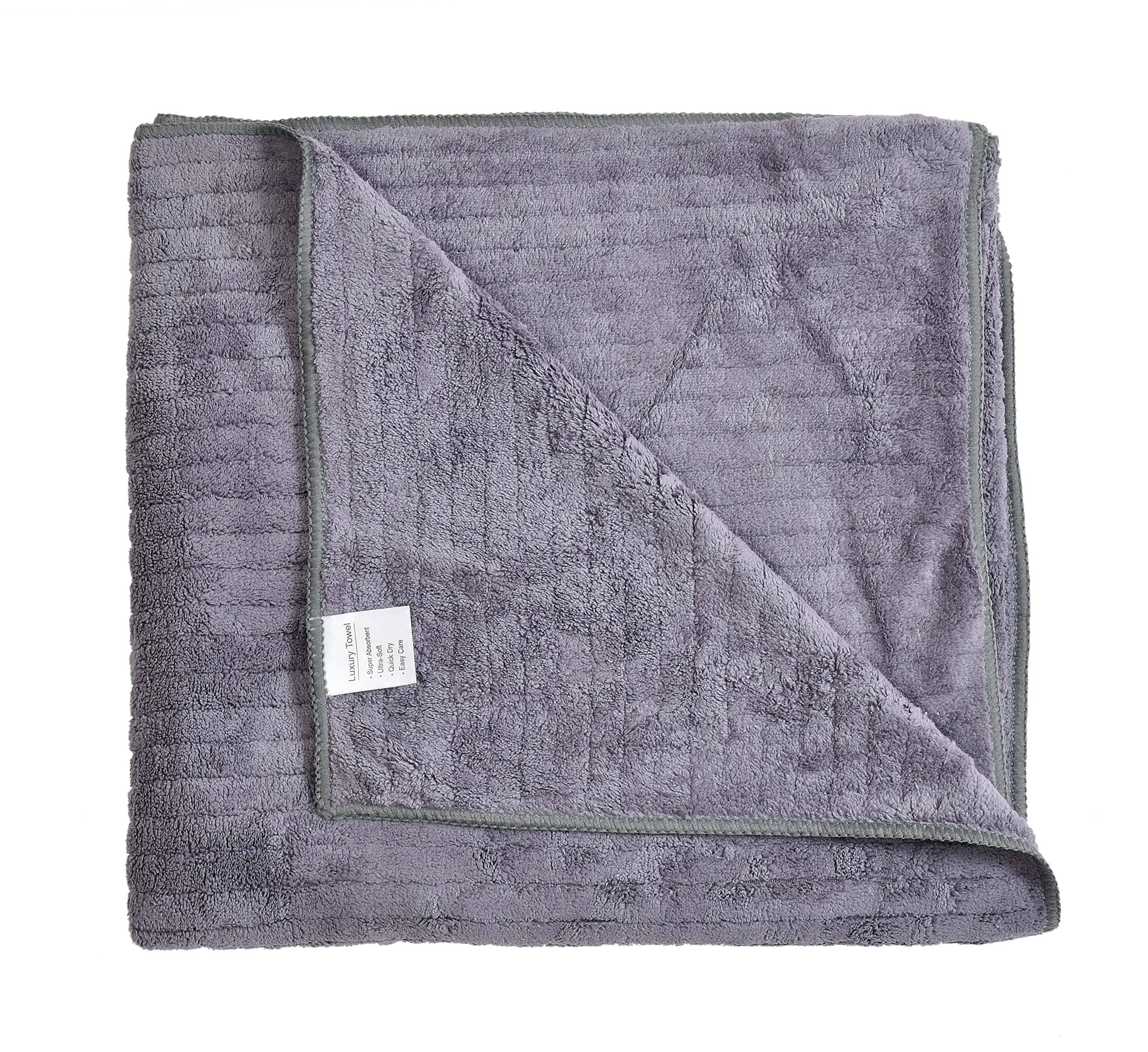 House Beauty Luxury Microfiber Super Absorbent, Anti-Bacterial Bath Towel Pack of 1 Solid (Grey)