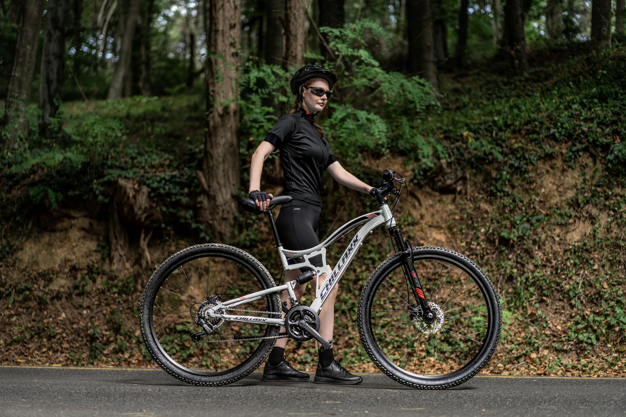 Chillaxx Falcon VTT de 24, 26, 27,5 et 29″, pour garçons, filles, femmes et hommes, frein à disque, dérailleur à 21 vitesses, suspension complète