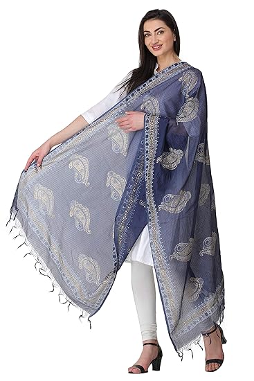 AKSARA Women's Cotton Hand Block Print Dupatta
