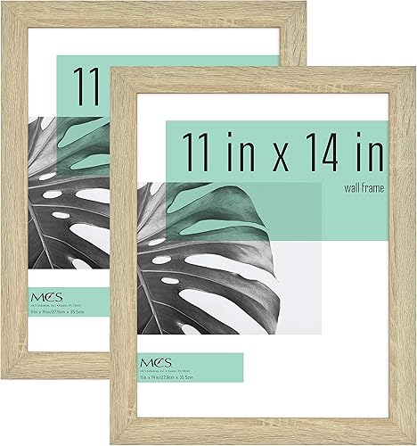 MCS Industries Studio Gallery - Marcos con textura de madera natural de 11 x 14 pulgadas  27.94 x 35.56 cm., 2 unidades