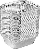 Vista 9 de PLASTICPRO Moldes desechables de papel de aluminio para llevar de 5 LB de 7'' X 10'' X 3'' pulgadas, moldes para hornear - utensilios de cocina