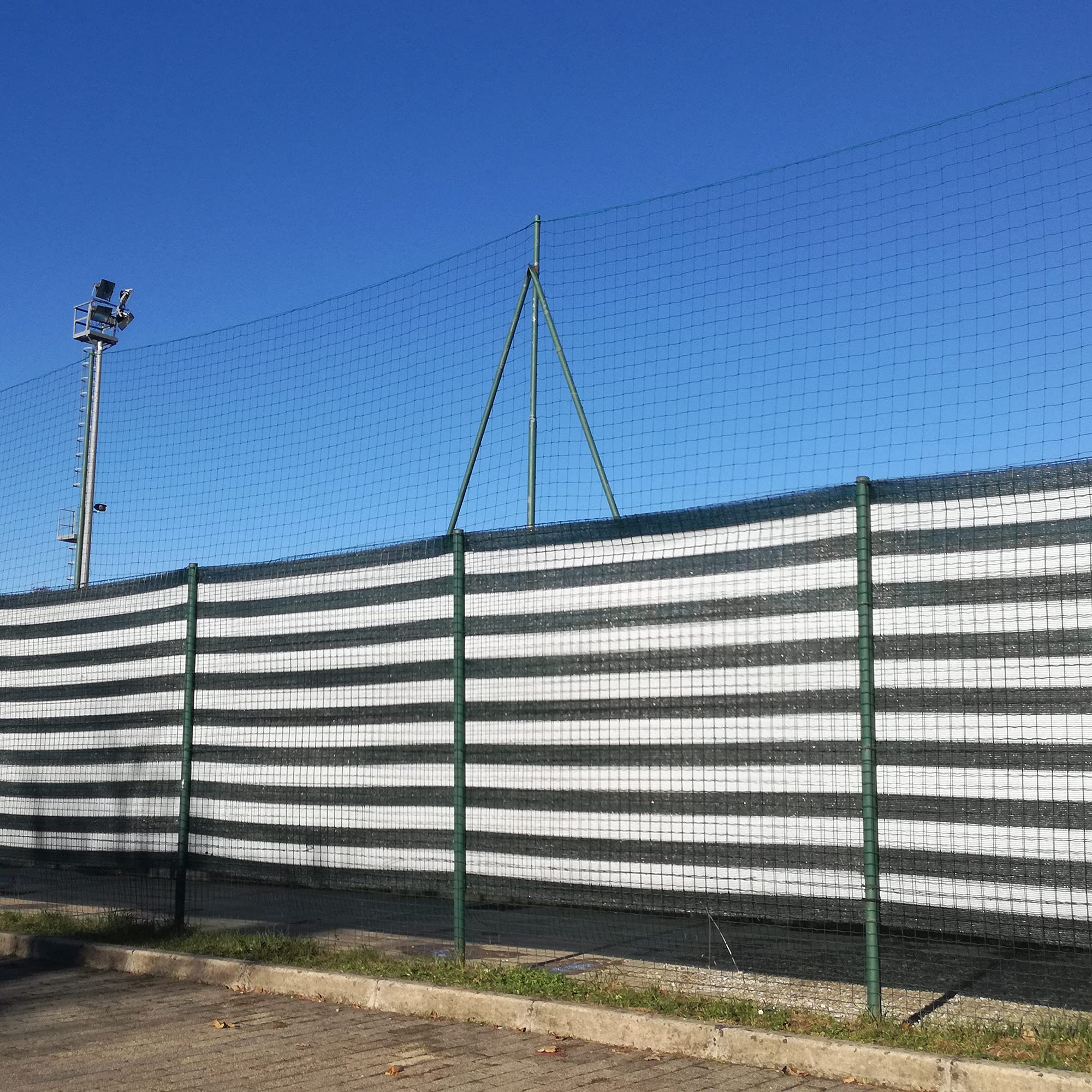 TENAX Soleado Sport, dwukolorowa siatka maskująca 2,00 x 100 m, biało-czarna, osłona na boiska sportowe, ogrodzenia, kemping, baseny, 2,00 x 100 m