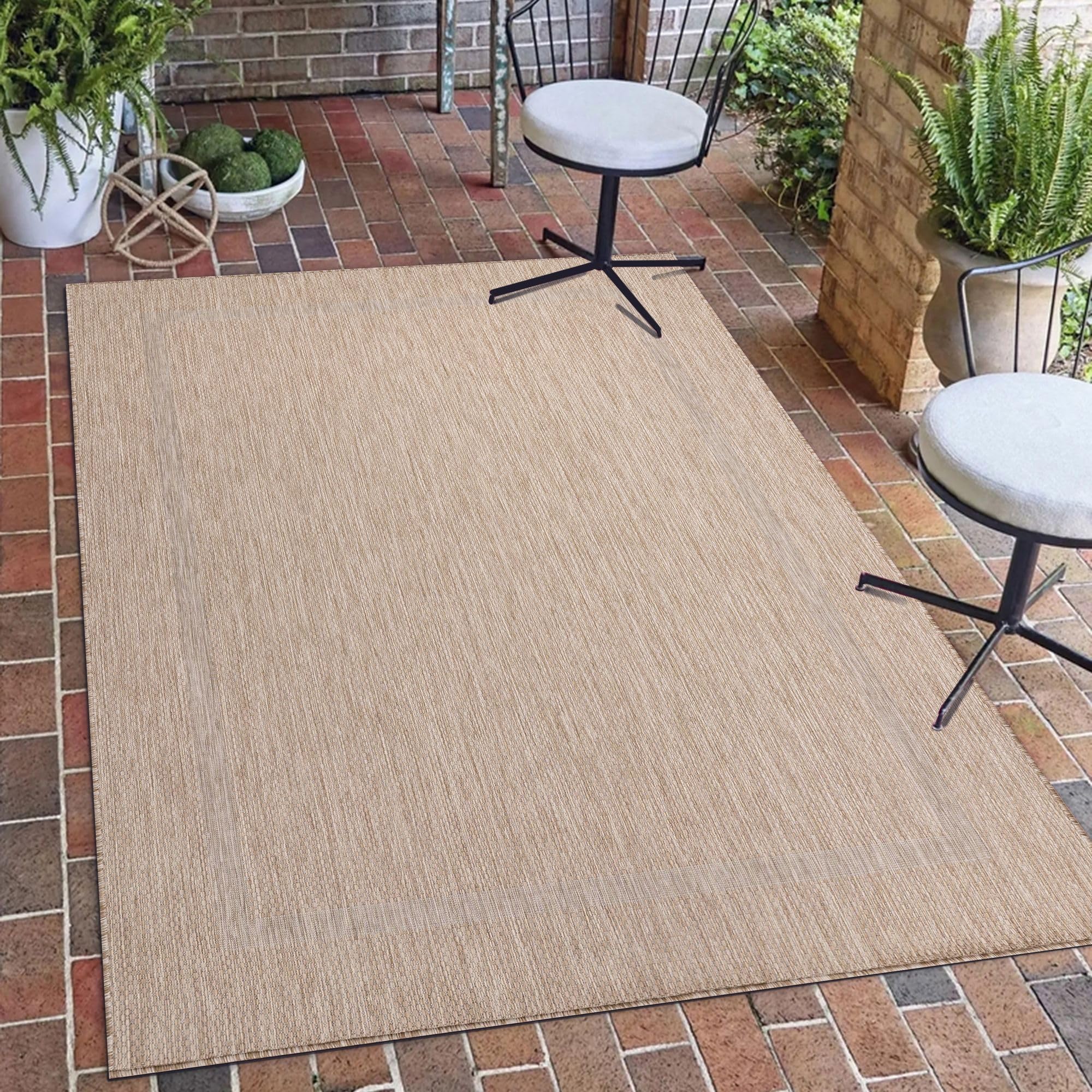 Tapis lavable beige 140x200 cm anti-tache aspect sisal pour protéger le sol de cuisine