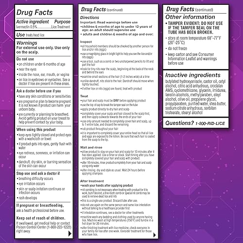 Miniatura 7 de RID One & Done, Tratamiento de piojos de una sola aplicación, sin necesidad de peinar, loción de ivermectina de fuerza de prescripción para niños y