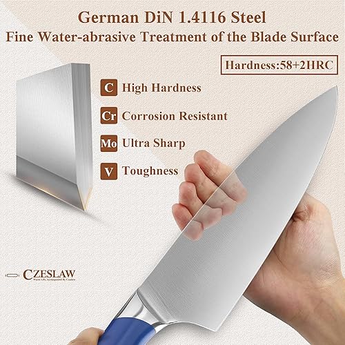 Miniatura 7 de Cuchillo de chef 2 piezas, cuchillo de chef de 8 pulgadas y cuchillos de cocina de 5 pulgadas, cuchillo de chef japonés profesional afilado, forjado