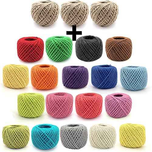 Miniatura 6 de BambooMN Cuerda de yute artesanal de 675 pies, 0.03 pulgadas para obras de arte, manualidades, envoltura de regalos, exhibición de imágenes y