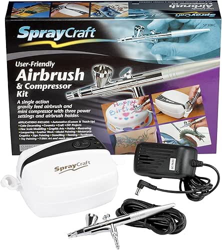 SP30KC Airbrush & Compressor Kit – Single Action Gravity Feed