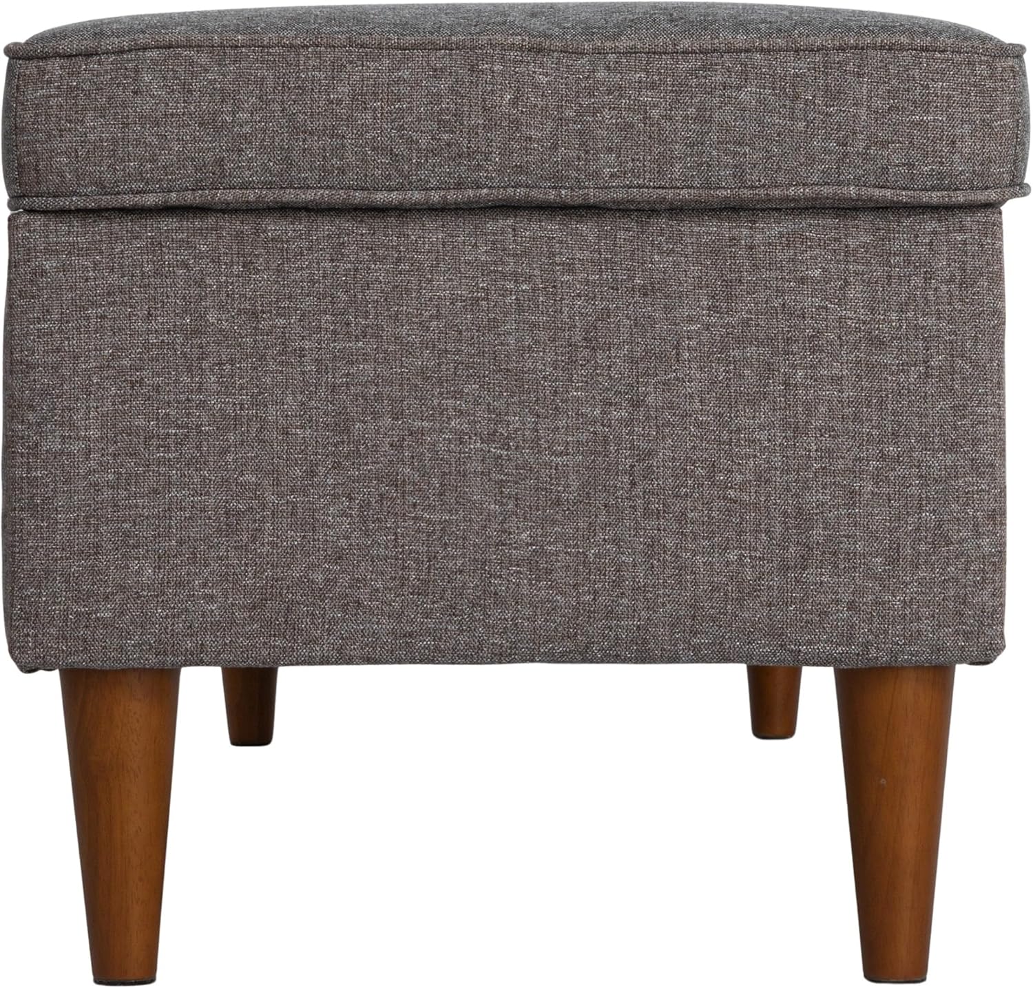 Creative Co-Op Fabric Upholstered Bench with Storage, Brown