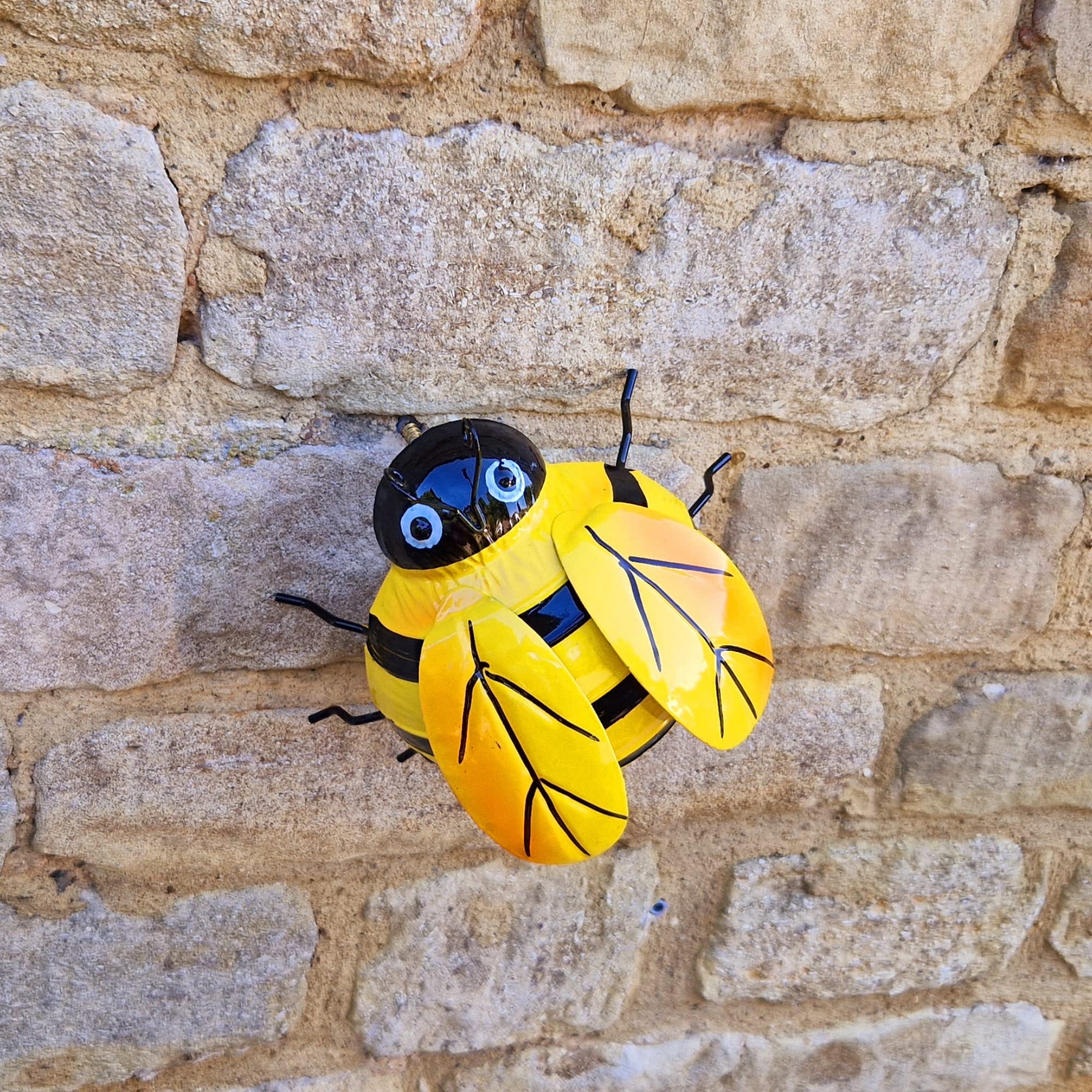 Hummel Garten-Deko Aus Metall – Bunte Bienen-Ornamente Zum Aufhängen, 14x14 Cm
