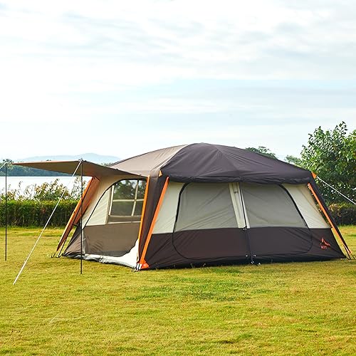 Miniatura 7 de KTT Extra Large Tent 6-10-12-14 Person(Style-B),Family Cabin Tents,2 Rooms,3 Doors and 3 Windows with Mesh,Straight Wall,Waterproof,Double Layer,Big
