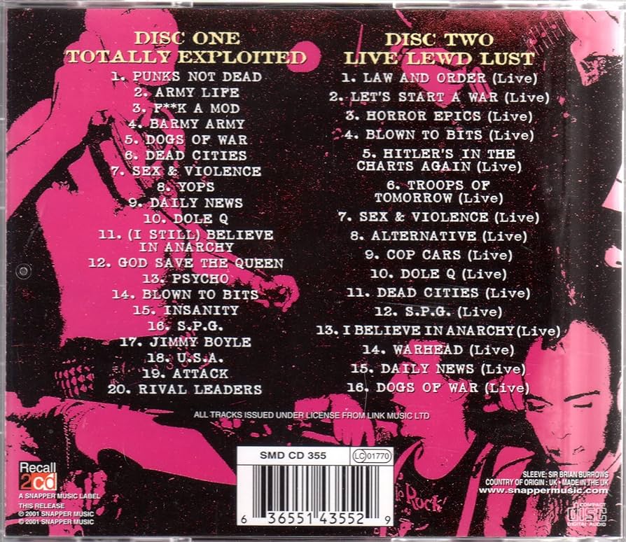 (CD)Totally Exploited／Exploited Totally Exploited by The Exploited (CD, 2001) for sale