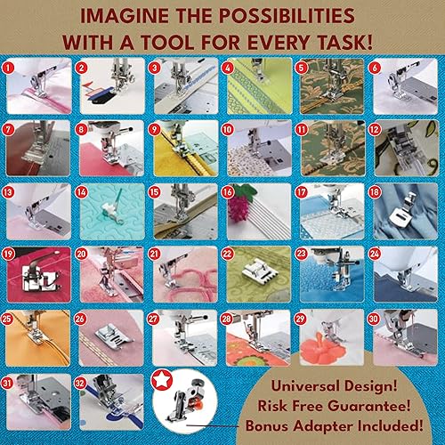 Miniatura 3 de El juego n1 para máquina de coser 32 piezas El único con manual idioma español no garantizado y caja de almacenamiento de lujo y compartimientos