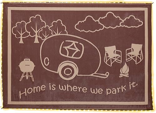 Miniatura 6 de Stylish Camping - Tapete con borde iluminado LED, 8 pies x 18 pies, negroblanco