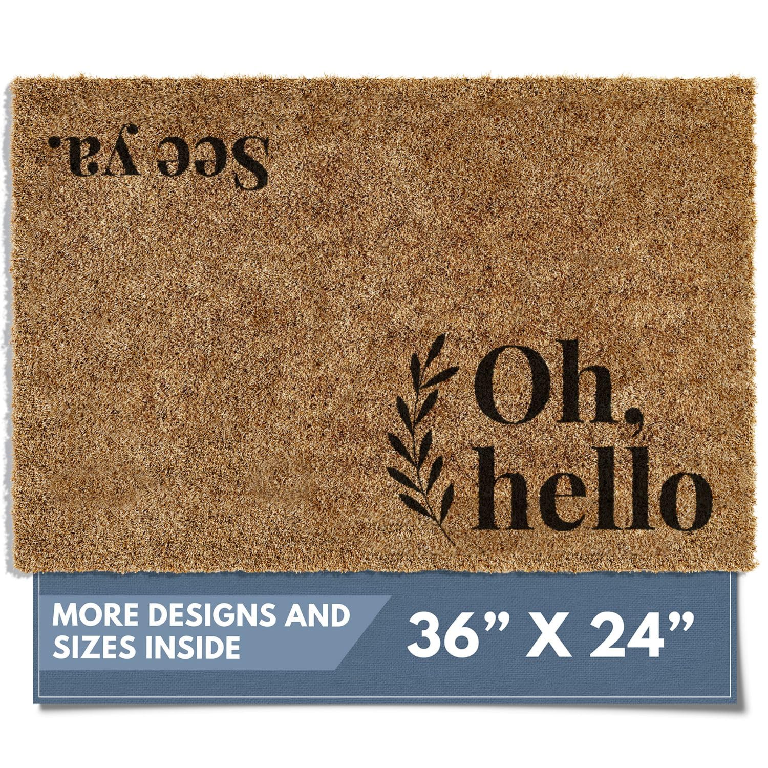 Barnyard Designs Doormat Welcome Mat for Outdoors, Large Front Door Entrance Mat, Brown (Oh Hello, 36x24)