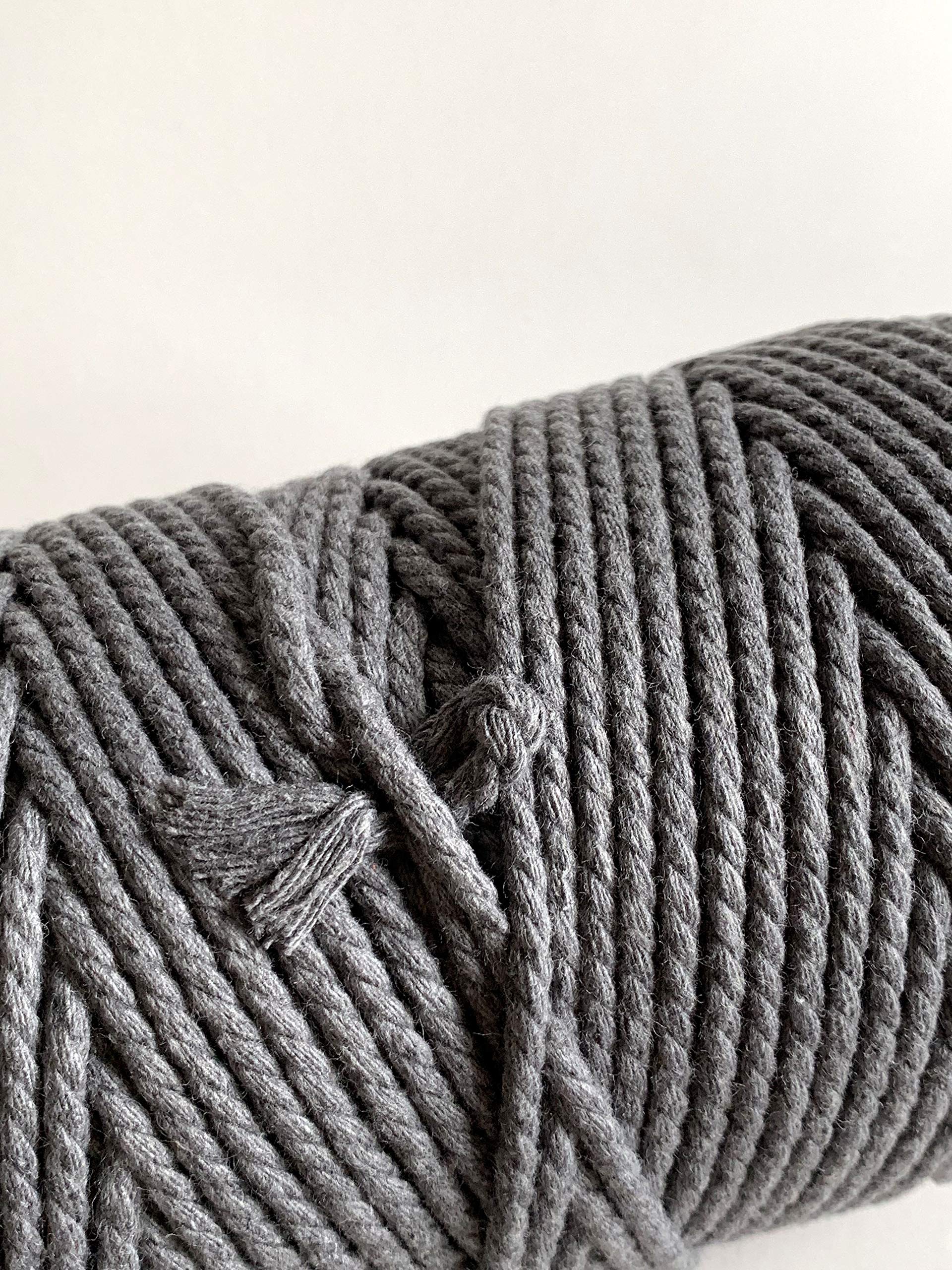4mm 3 Strand Twisted Macrame Rope - Shadow Gray