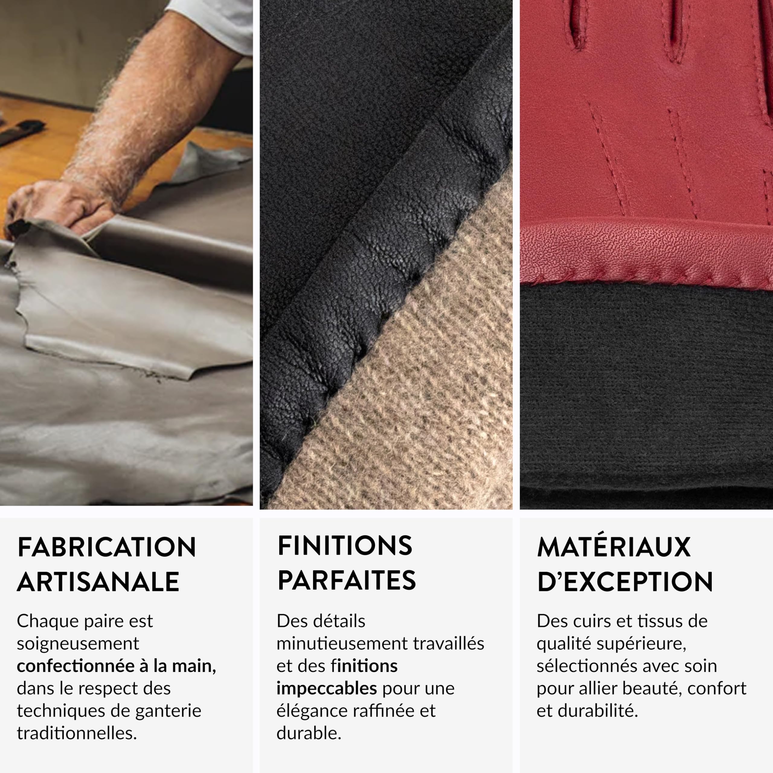 GLOVE STORY Gants Cuir d'Agneau pour Femme avec Doublure 100% Soie - Gants Ecran Tactile Matière Élégante, Douce et Confortable - Gants d'Hiver Chaud Femme Fabrication Artisanale