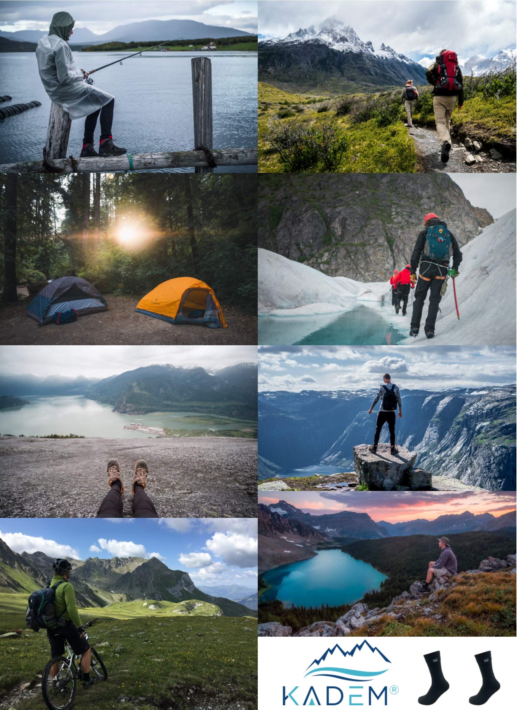Kadem® Calcetines impermeables para deportes acuáticos, deportes de invierno, camping, pesca, senderismo, vela, rafting Wudu Mest Corap, remo, caminar, calcetines para exteriores, turquesa