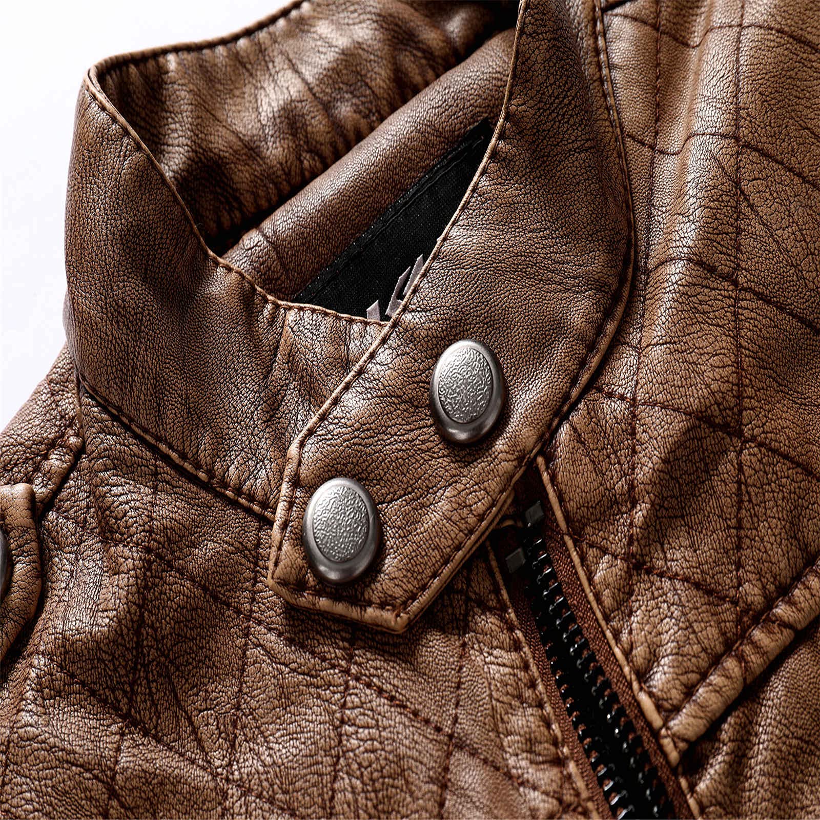 Blouson Cuir Homme Vintage Moto - Veste En Peau De Vache Rétro Grande Taille
