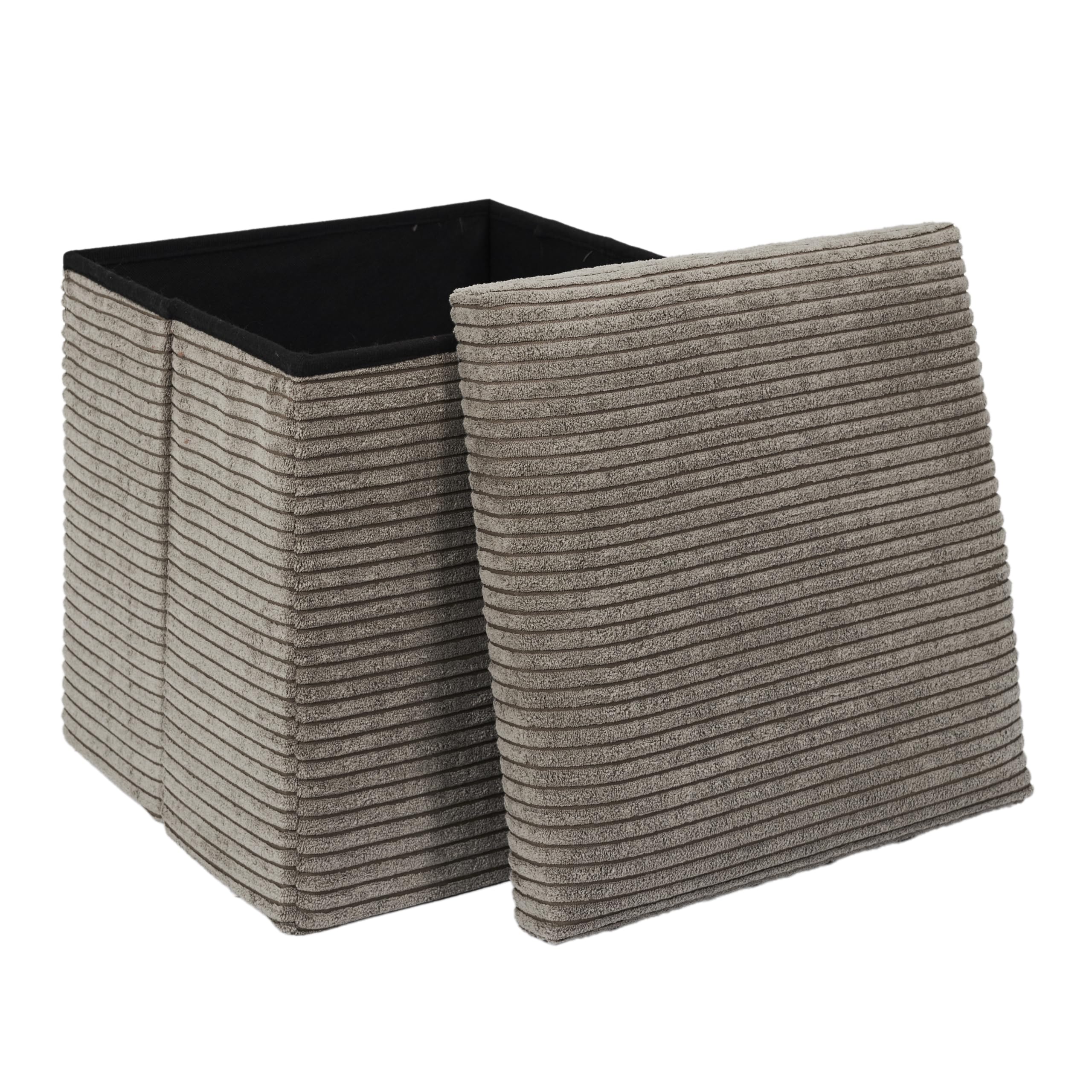 HOME DECO FACTORY, HD0274, Cotele Scott Taupe Faltbare Ottoman-Truhe, Weichheit, Möbel, Sitz, Faltbare Truhe und Bank, 38 x 38 x 38 cm, Sitzhöhe 38 cm, Taupe