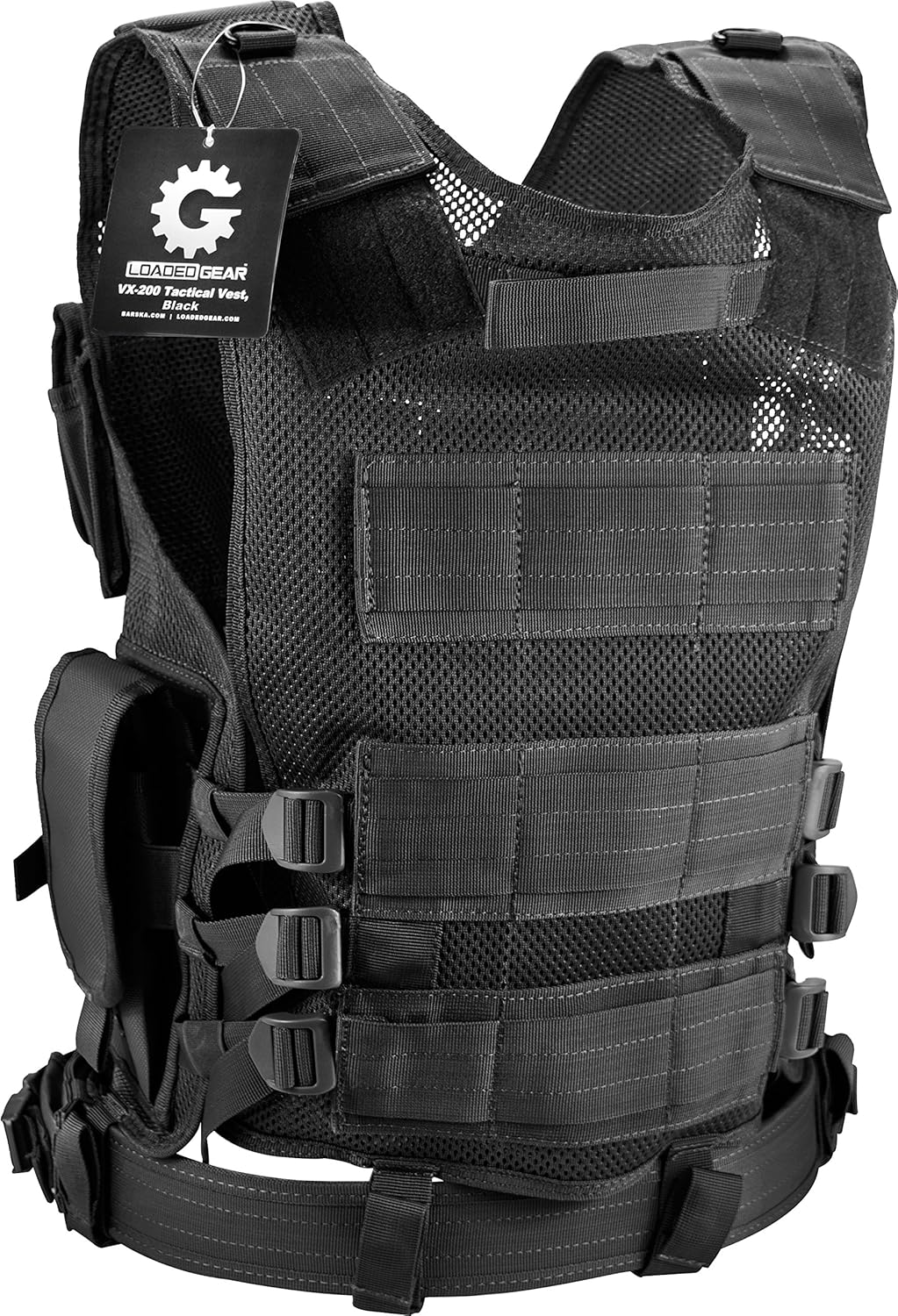 BARSKA mens Loaded Gear BI12018 VX 200 Tactical Vest Right Hand, Black, Large US : Customizable Tactical Vest : Sports & Outdoors