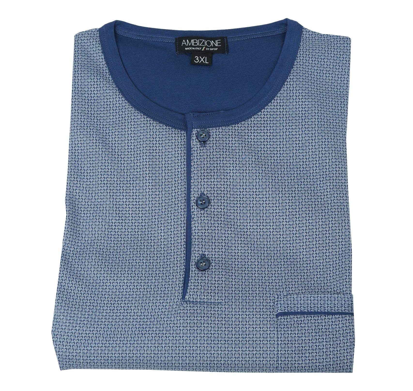 BIP BIP Pigiama Uomo Manica Lunga Taglie Forti Art 1592 Cotone Made in Italy