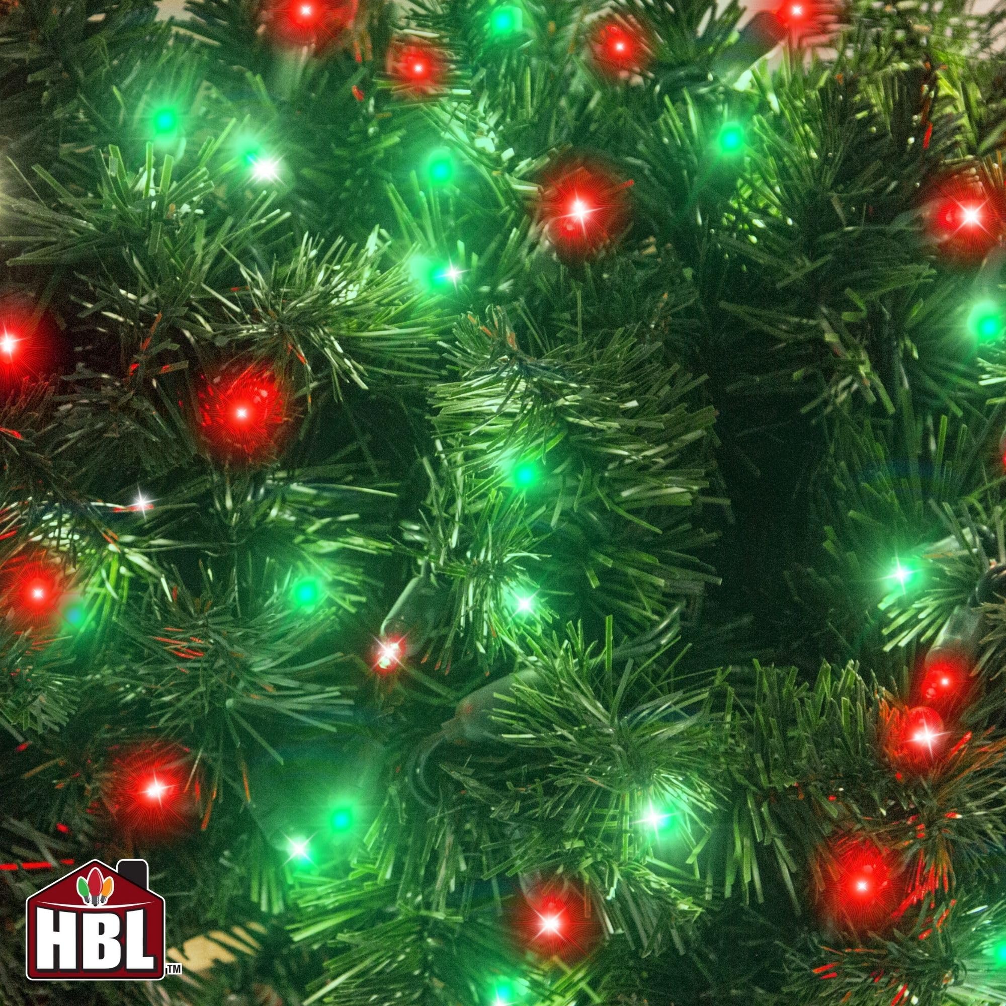Holiday Bright Lights Natale 500L Twinkling Cluster Riso Collegabile - Rosso & Verde Combo