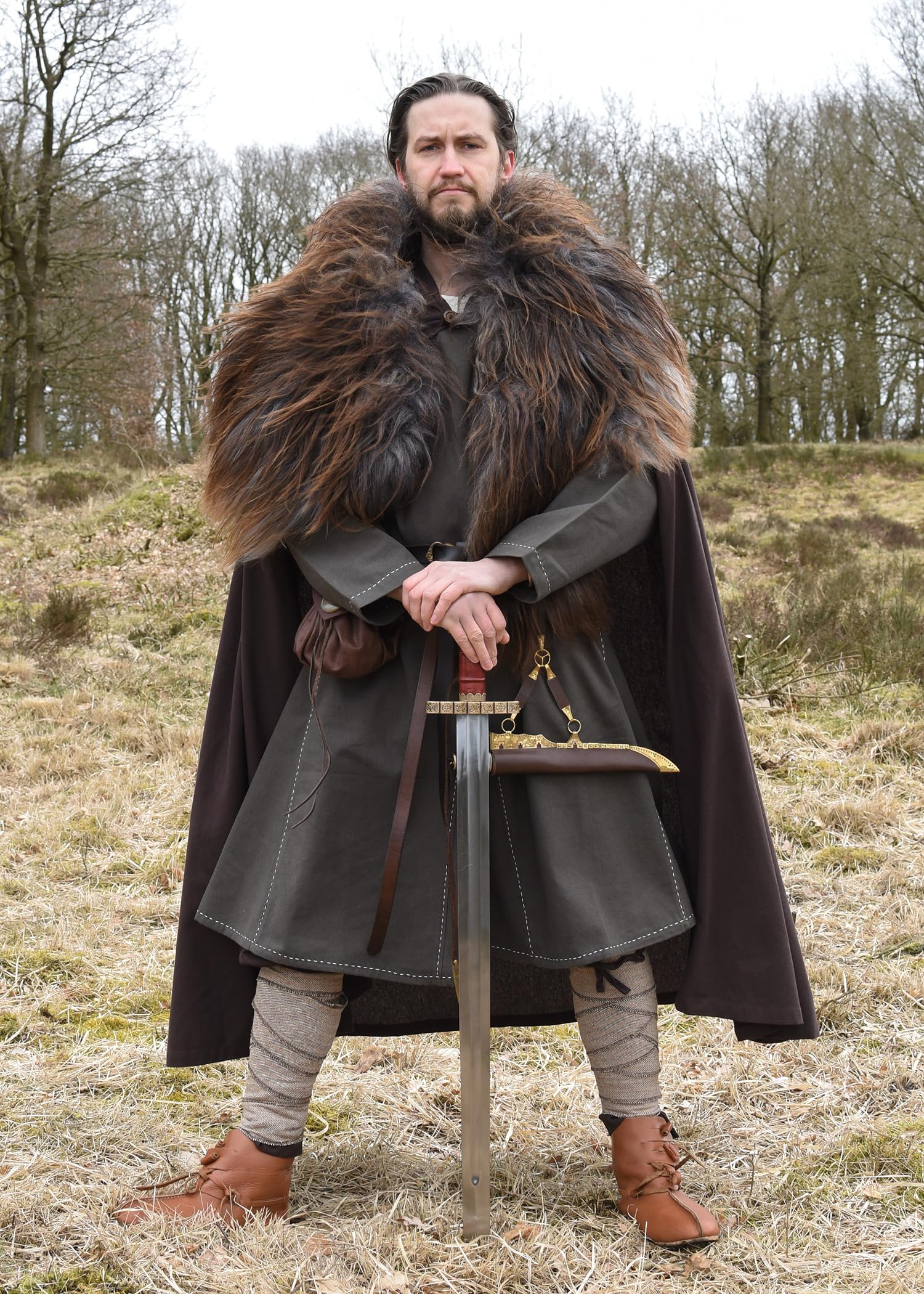 Battle-Merchant - Capa medieval con capucha/gugel - Para mujer y hombre - Ideal para LARP, estilos vikingos o disfraces