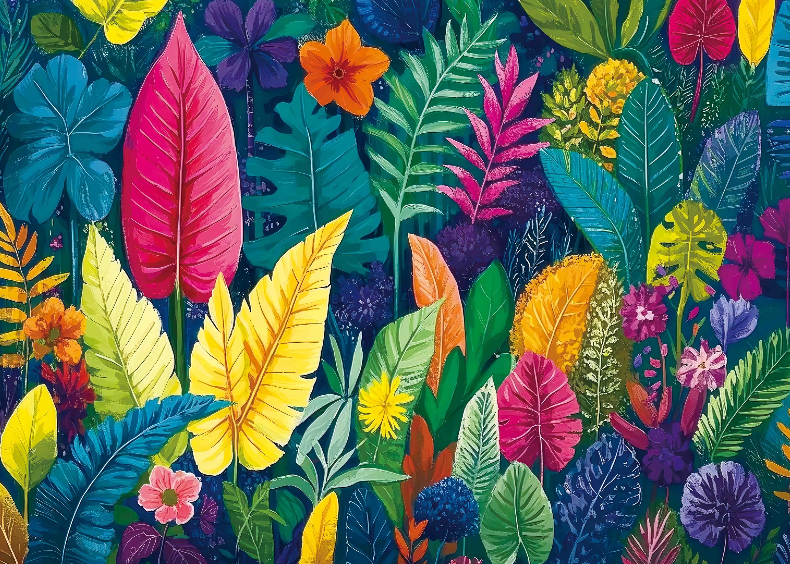 Hykmy Jigsaw Puzzle 1000 Pieces Educational Game Challenge Toy Gifts Puzzles for Adults and Kids Age 14 Years Up,70x50cm-Colorful Jungle