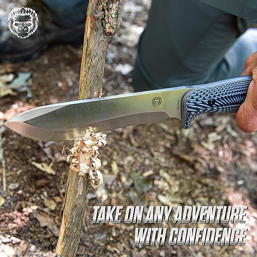 Miniatura 8 de Holtzman's Gorilla Survival Juego de cuchillos de acero de supervivencia de alto carbono 1095 y gran juego de cuchillos de caza de acero de Damasco