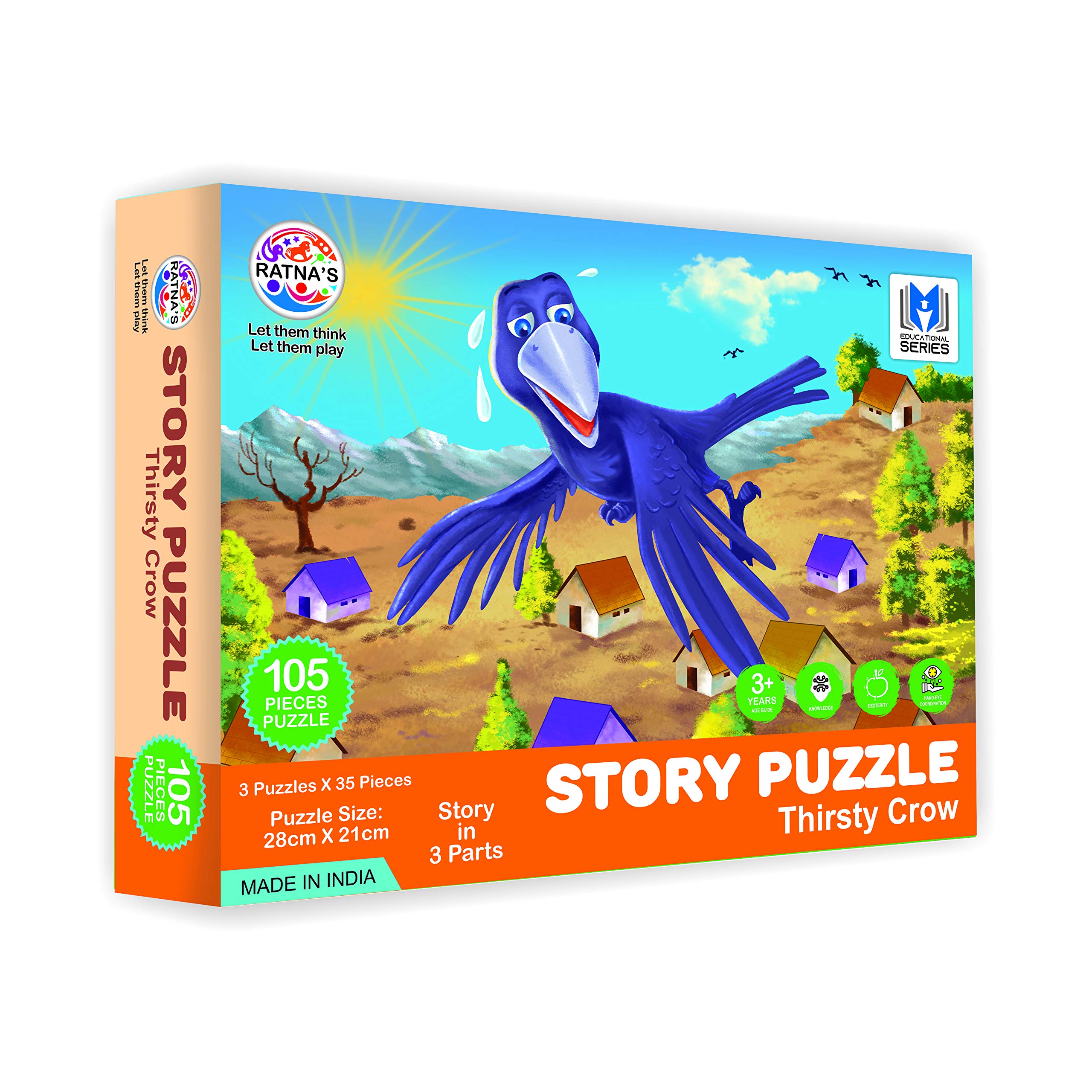 RATNAS Story Jigsaw Puzzle The Thirsty Crow for Kids. This Pack Contains 3 * 35 Pieces Jigsaw with A Story Book Inside (B07QZGZFRN) Amazon Price History, Amazon Price Tracker