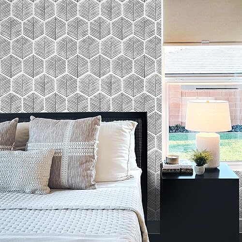 Miniatura 5 de MelunMer Papel tapiz de color gris moderno para despegar y pegar, extraíble, 78.8 pulgadas de largo, 17.3 pulgadas de ancho, papel adhesivo