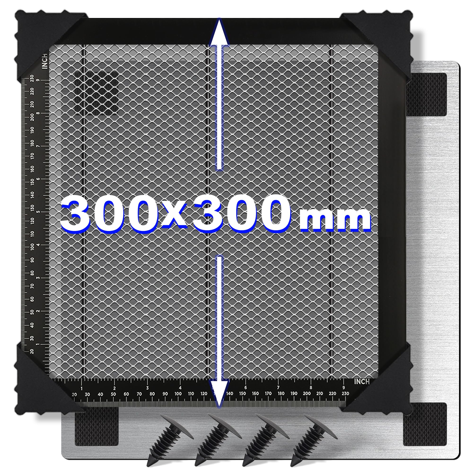 Honeycomb Table de travail pour machine à graver laser 300x300x22mm, Table de Lit Laser en Nid d'Abeille Avec plaque en aluminium Dissipation Rapide de la Chaleur, Compatible avec Différen
