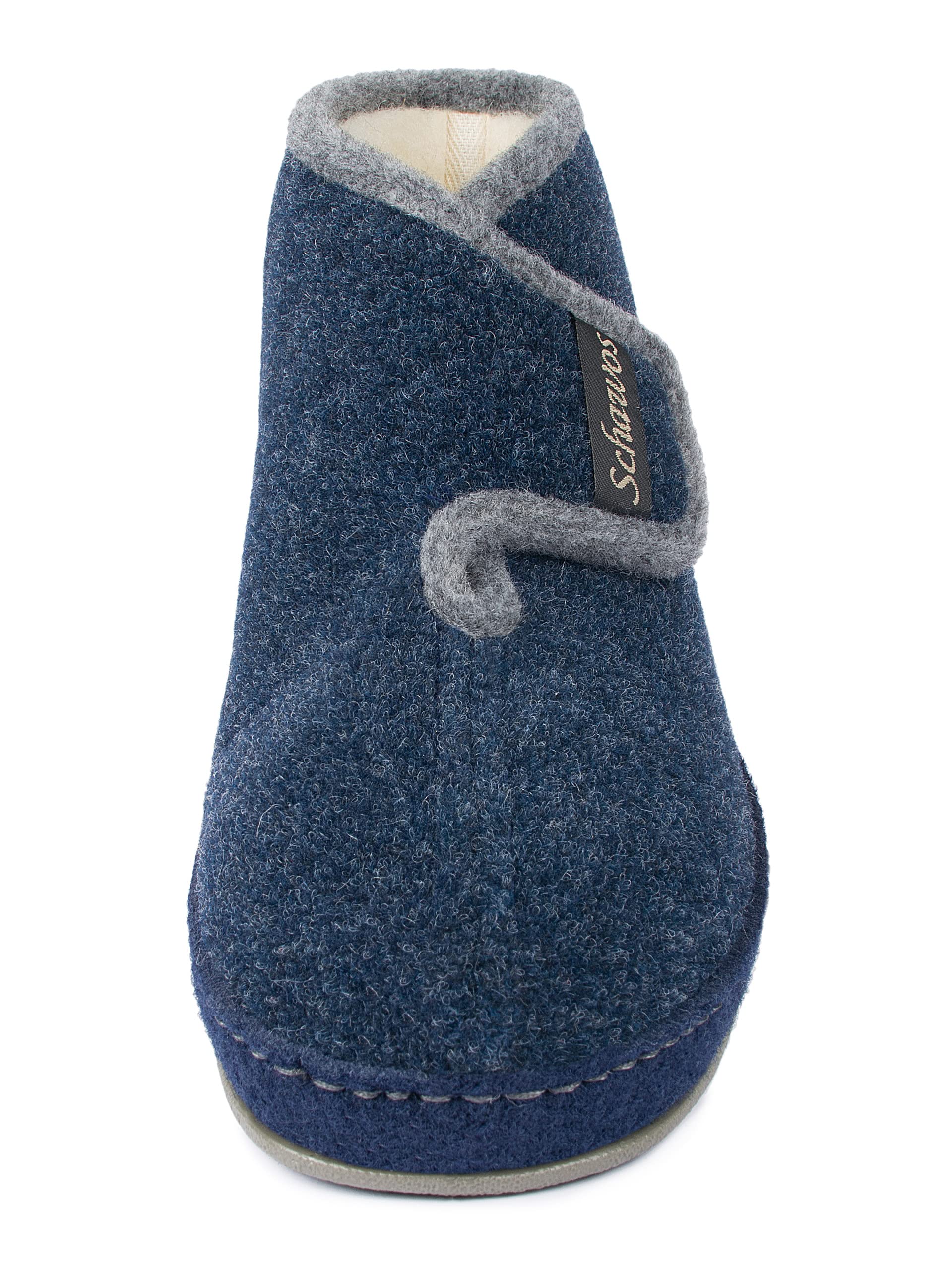 SCHAWOS Damen Filz-Hausstiefel 2060 mit Schurwolle und Klettverschluss | Knöchelhohe warme Schurwollfütterung, anatomisches Fußbett, feste rutschhemmende Sohle, stabile Filzschale, Winter-Hausschuh