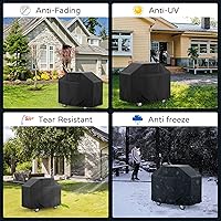 Vista 7 de Ankoco Cubierta para parrilla de 66 pulgadas 420D resistente al agua, cubierta para parrilla de barbacoa de gas resistente a los rayos UV
