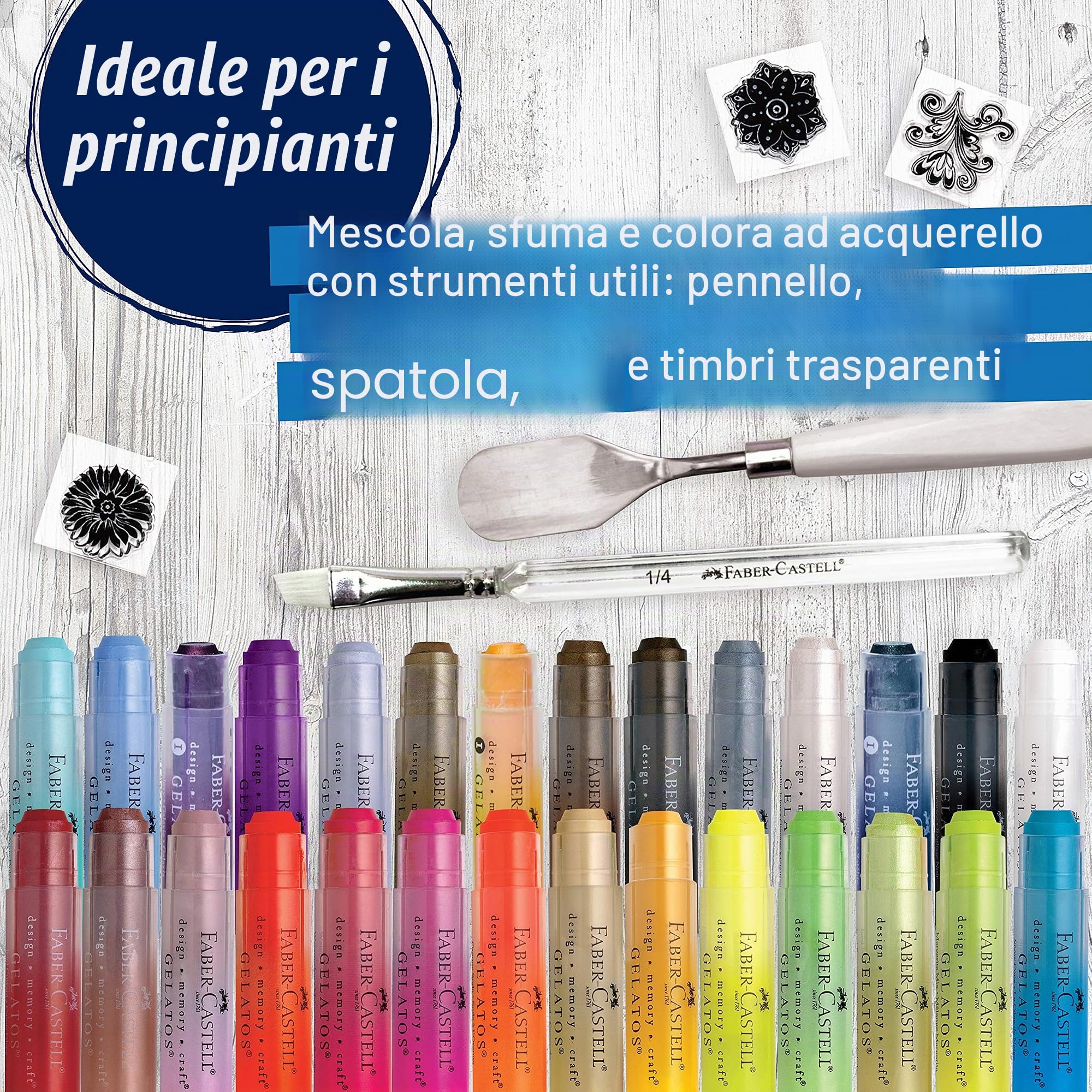 Faber-Castell Gelatos Dolce II - Set regalo multiuso, 28 colori