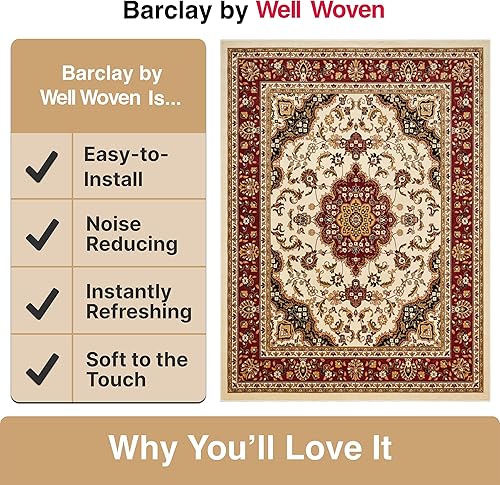 Miniatura 4 de Well Woven Alfombra oriental con diseño de flores persas, Tradicional