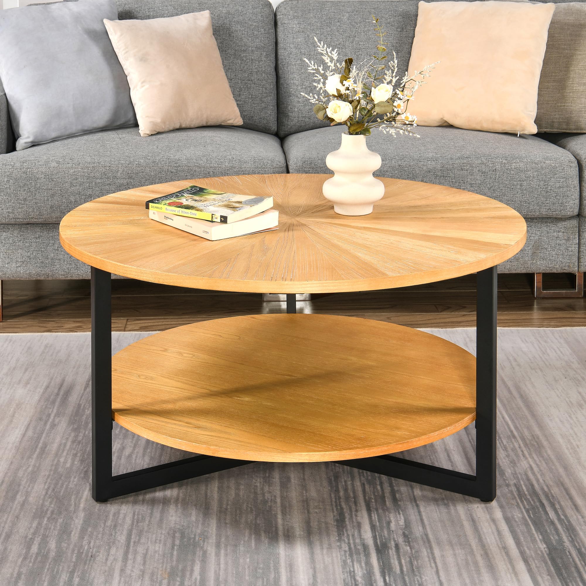 Table basse en bois massif pour salon encombré montage facile