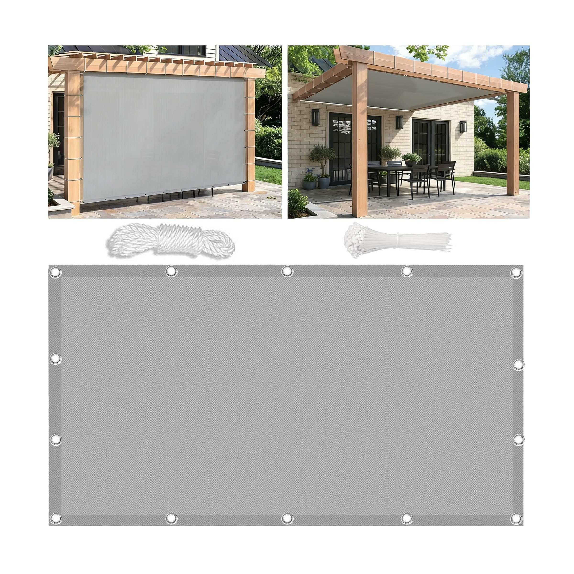 Sun Shade Sail 2x3M Waterproof Rectangle Shade Cloth PES Awning Canopy 95% UV Block With Rope Outdoor Patio Party Awning Cloth Weather Resistant Durable Garden Shade Sail Light gray