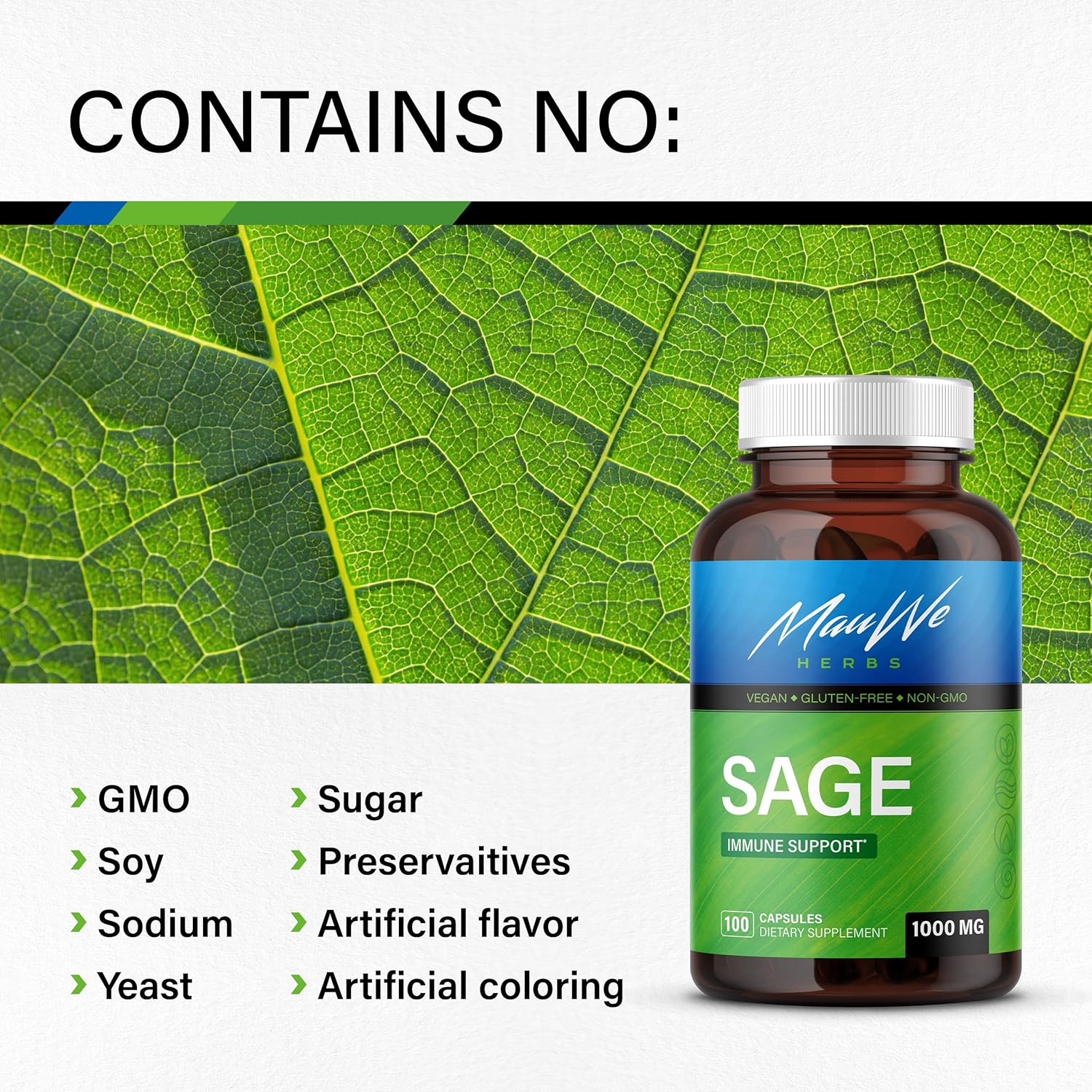 Buy Organic Sage Supplement Capsules Natural Salvia Officinalis or Organic Sage Leaves for