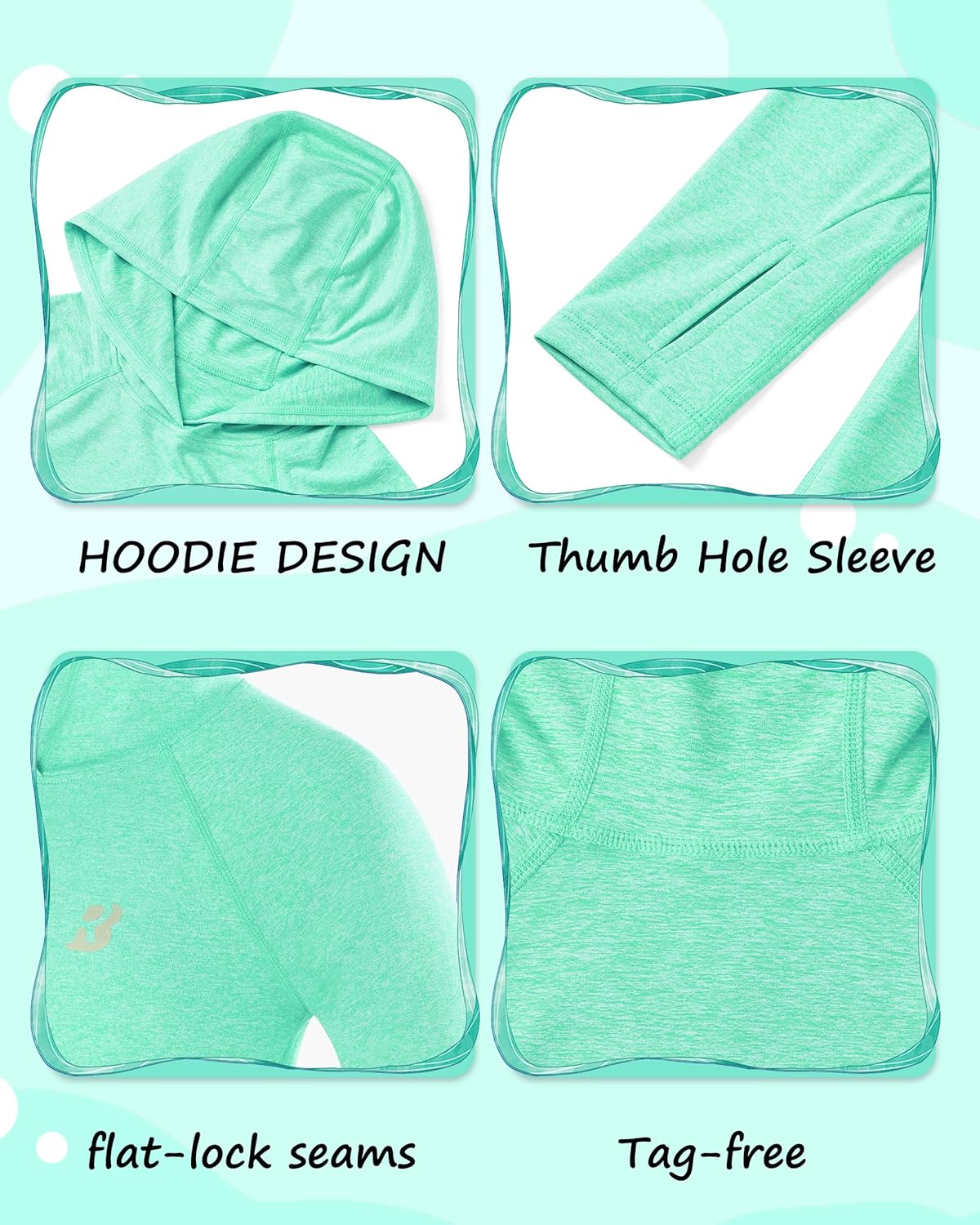 Roadbox Boys Rash Guard Hooded Fishing Shirt, Kids UPF 50+ Long Sleeve Sun Hoodie, Youth UV Protection Beach Swim Shirts - Image 5