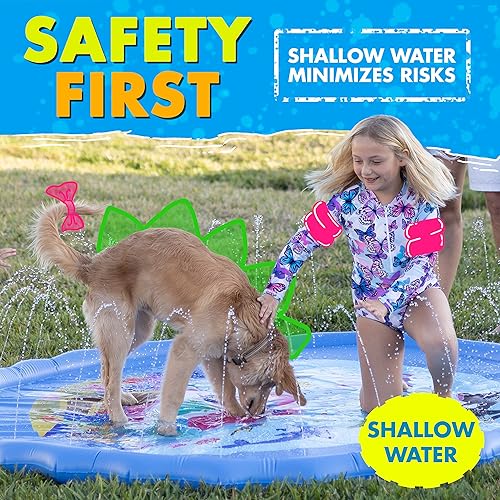 Miniatura 8 de SplashEZ Almohadilla de salpicaduras extra grande de 89 pulgadas para niños y perros, grandes juguetes al aire libre para niños pequeños de 1 a 3