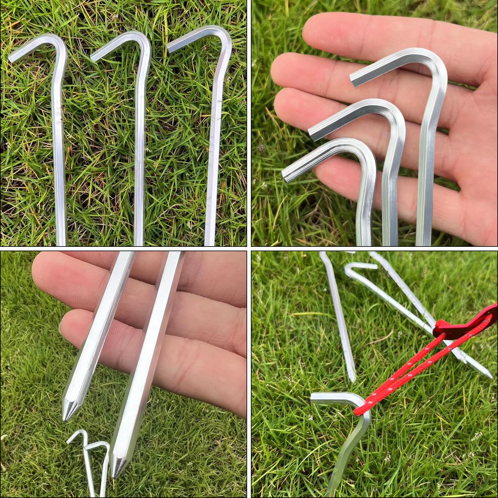 MXTIMWAN 12 Pièces Piquet De Tente, 18cm/7" Sardines De Fixation De Tente, Sardines Tente Camping Alu, Accessoires Tente, Piquet Fixation Sol Pour Le Camping, Le Jardinage Et Les Tentes