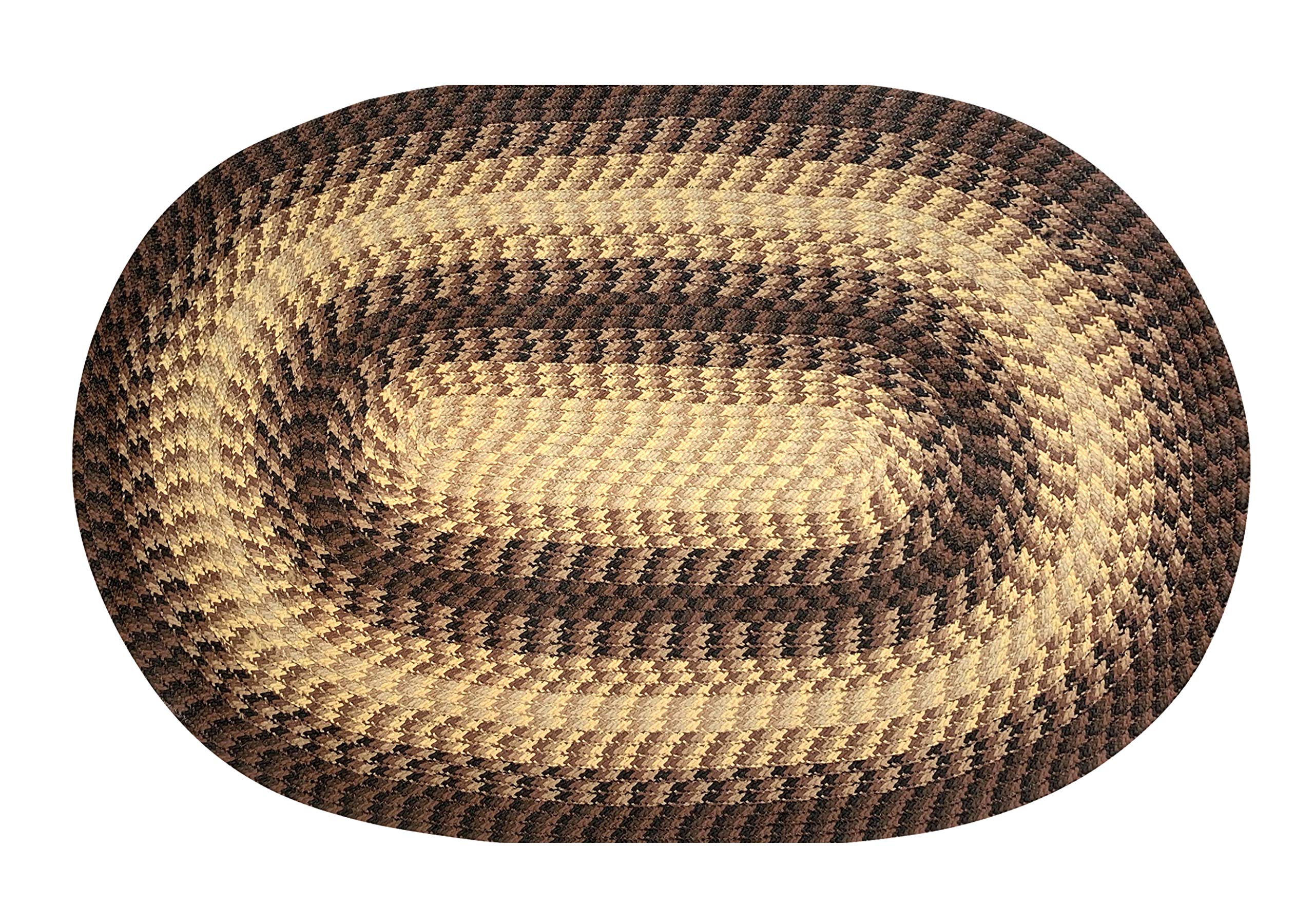 Better TrendsHeritage Braid Collection is Durable & Stain Resistant Reversible Indoor Area Utility Rug 100% Polypropylene in Vibrant Colors, 60"" x 90"" Oval, Chocolate (BRHR6090CH)