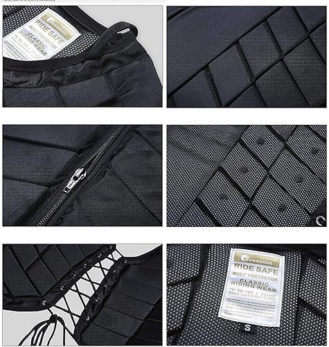 Miniatura 3 de UNISTRENGH Chaleco ecuestre de seguridad profesional EVA acolchado equitación chaleco unisex negro cremallera protector engranaje chaleco