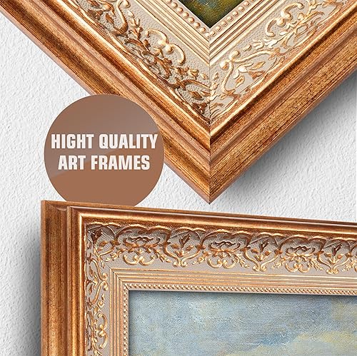 Miniatura 1267 de A&T ARTWORK The Starry Night de Vincent Van Gogh. Tamaño del marco: 36 x 30 pulgadas, tamaño de la imagen: 30 x 24 pulgadas, reproducciones clásicas