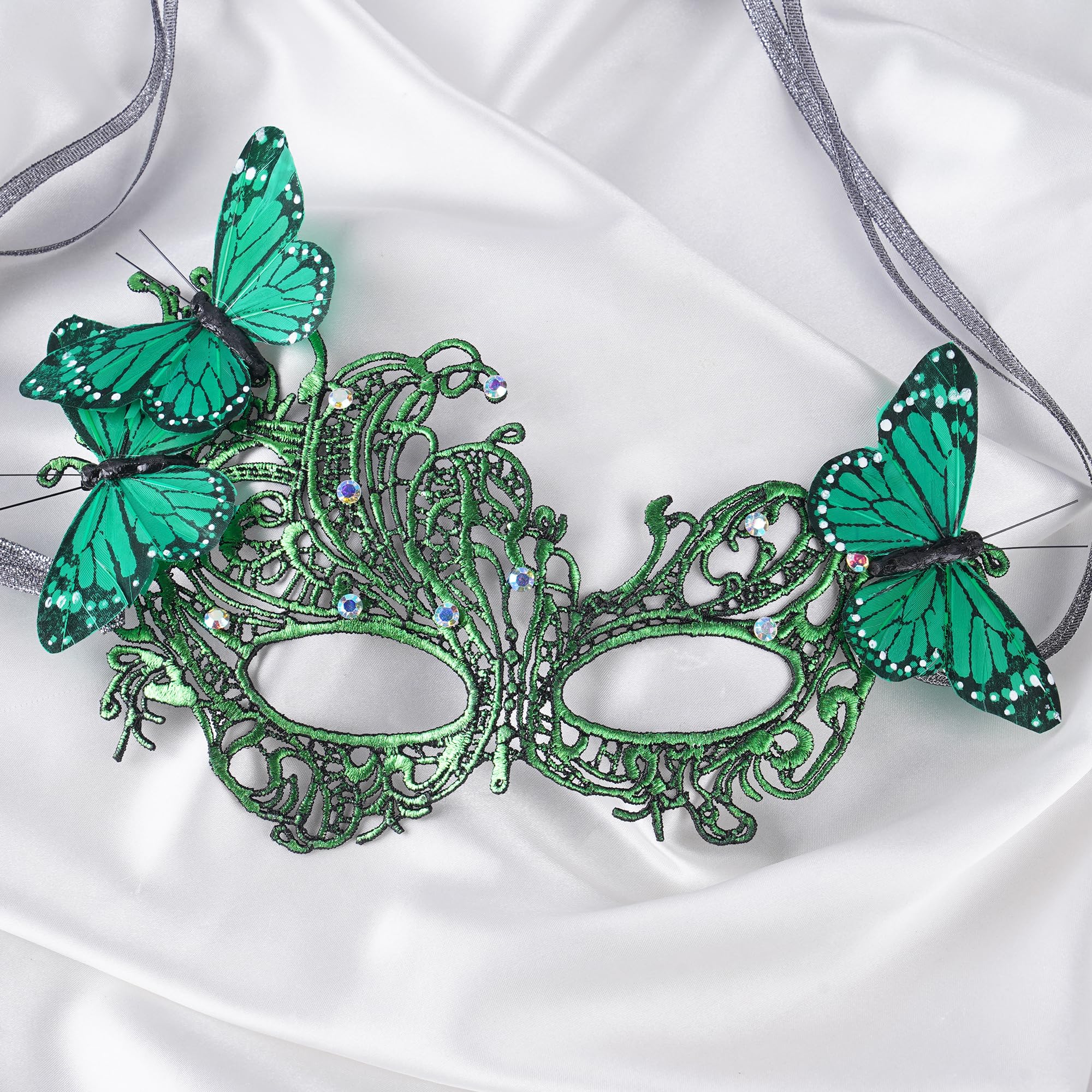 ETOFETE Halloween Butterfly Masquerade Masks for Adult Women Lace Half Face Mask Fancy Dress Cosplay Proms Carnival Accessory Costume - Image 4