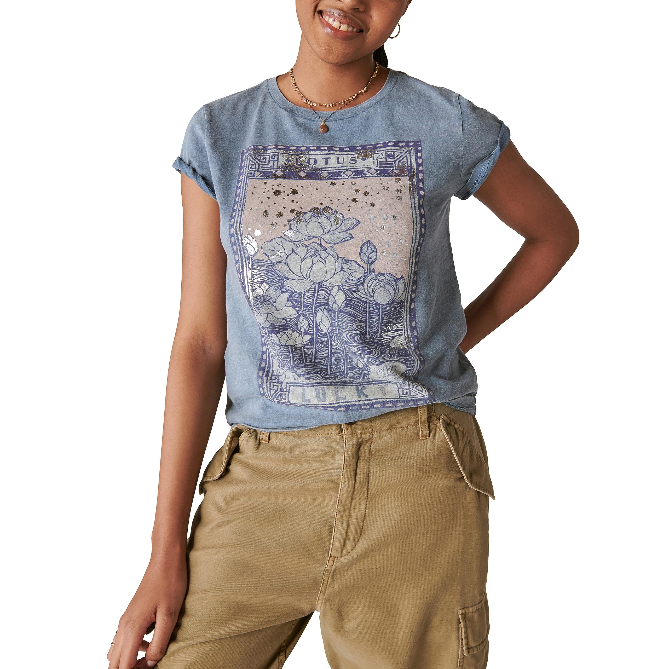 Lucky BrandWomen's Lotus Lucky Classic Crew Tee