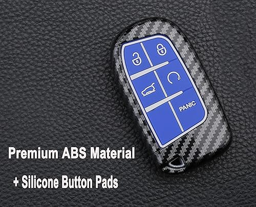 Miniatura 5 de Funda para llavero para Jeep Grand Cherokee Renegade Chrysler 200 300 Dodge RAM Durango Charger Challenger Journey Dart Fiat 5 botones sin llave,