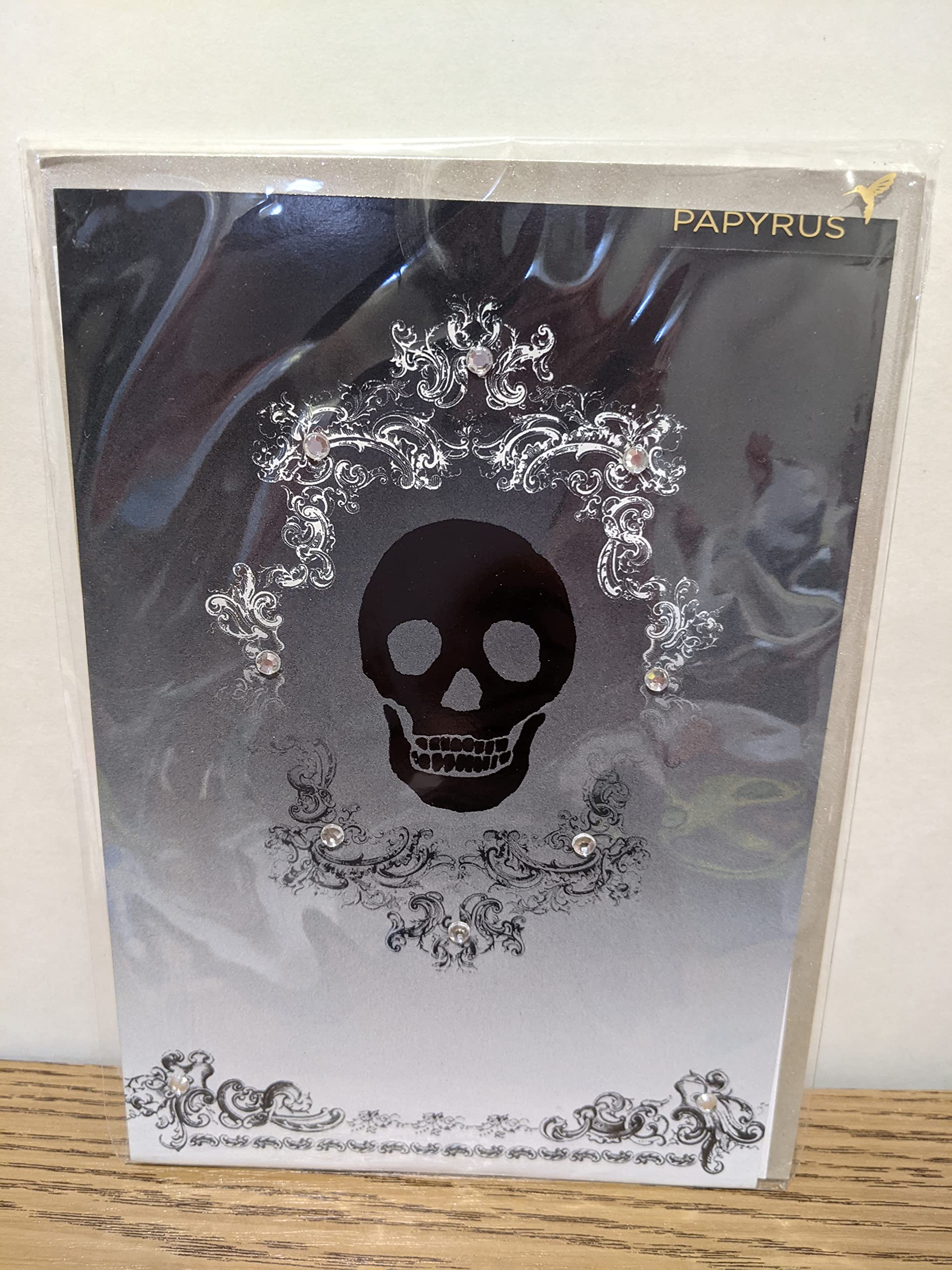 Papyrus Halloween Skull in Mirror Card, 1 pc