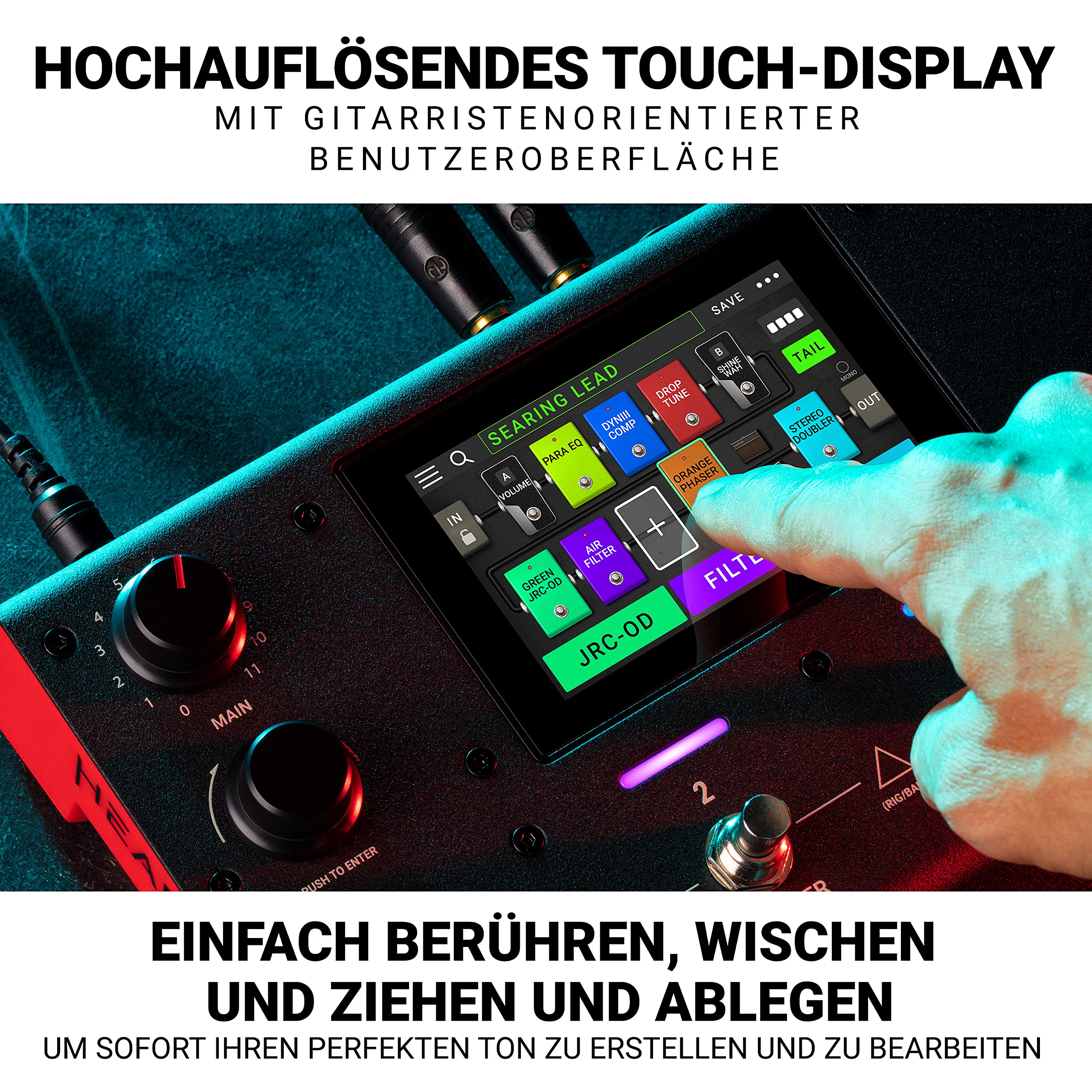 HeadRush MX5 – Multi Effektgerät Gitarrenverstärker/Pedalboard & FX Modeling Prozessor mit Touch Display, Expression Pedal, Looper & Audio Interface